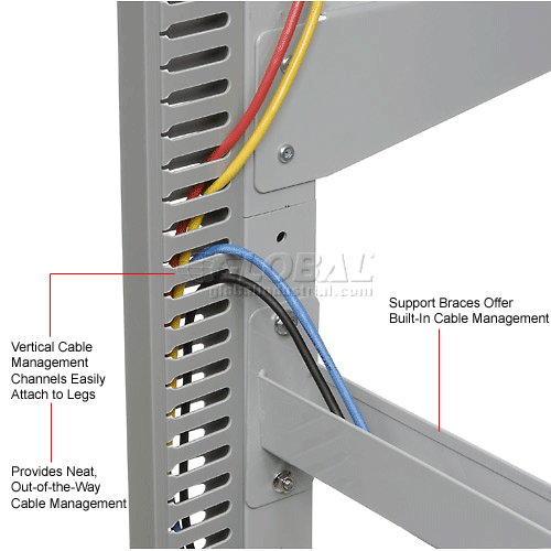 Global Industrial™ 72" Computer LAN Workstation, 72"W x 30"D x 74"H