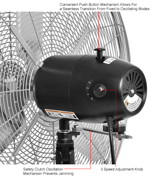 Global Industrial™ 30" Deluxe Industrial Oscillating Pedestal Fan