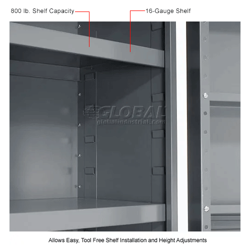 Global Industrial™ Storage With Interior Shelving, Gray, 38"W x