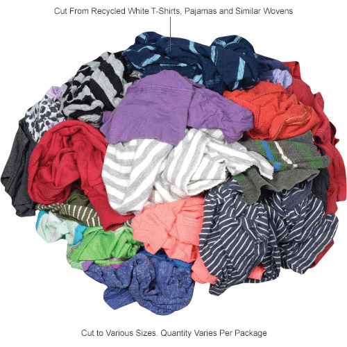 Global Industrial™ Recycled Mixed Color Cut Rags, 25 Lb. Box 670225