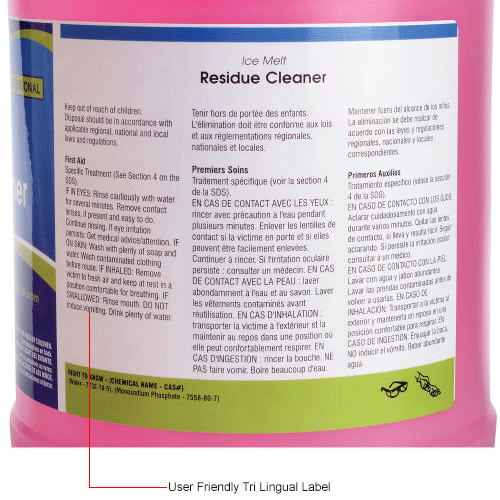 Global Industrial™ Ice Melt Residue Cleaner, 1 Gallon Bottle, 4/Case