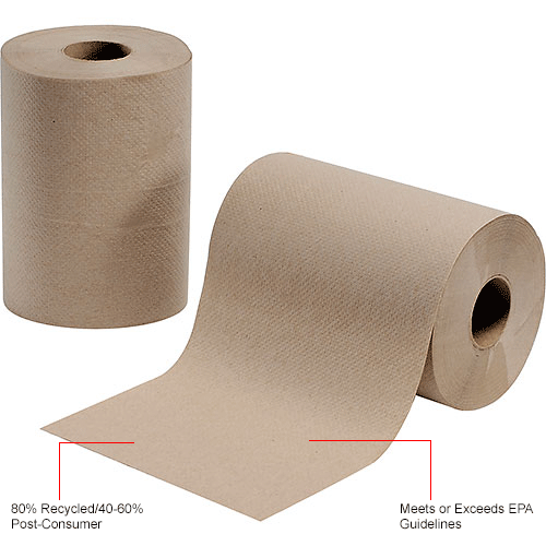 Global Industrial™ Roll Paper Towels, Natural 350'/Roll, 12 Rolls