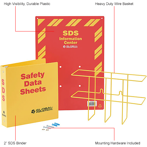 Global Industrial™ SDS Binder & Safety Station, 2'' Binder 670612