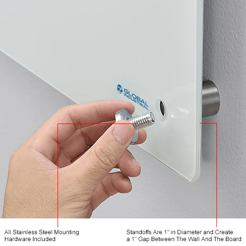 Global Industrial™ Glass Whiteboard, 60"W x 48"H 695511