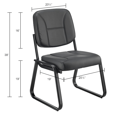 Interion® Antimicrobial Armless Bonded Leather Reception Chair | 695513 ...