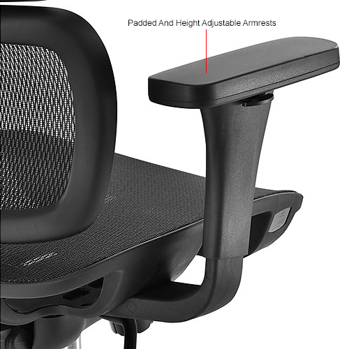 Interion® Ergonomic Chair With High Back & Adjustable Arms, Mesh, Black
