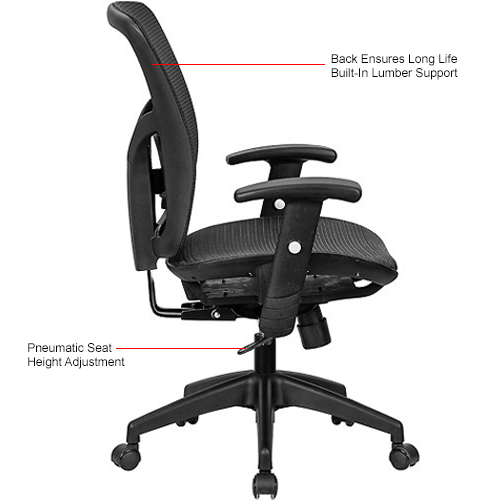 Interion® All-Mesh Office Chair with Lumbar Support, Black | 695969 ...