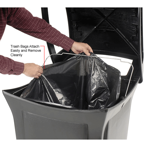 Rubbermaid® Ranger® Plastic Square Trash Can, 4 Openings, 45