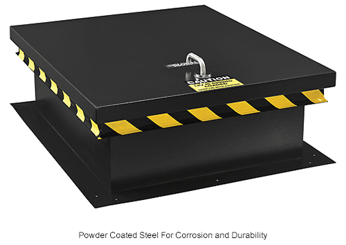 38x36 Roof Access Hatch - Galvanized Steel Weatherproof Roof Deck Door