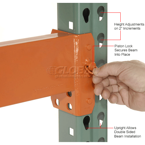 Global Industrial™ Teardrop Pallet Rack Starter, 96"W x 42"D x 96"H