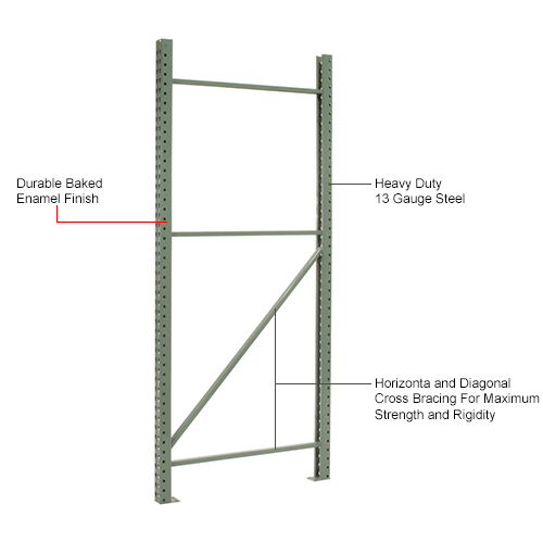 Global Industrial™ Teardrop Pallet Rack Starter, 96"W x 42"D x 96"H