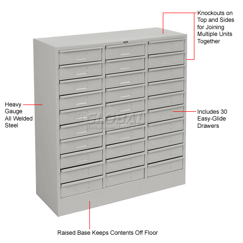 Tennsco Drawer Cabinet 3085 Lgy 30 Drawer Legal Size 30 5