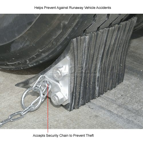 Durable Corporation Black Laminated Wheel Chock with 20 Attached Chain and Mounting 8 Length x 8 Width x 8 Height 