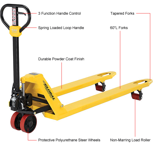 Global Industrial™ Industrial Duty Pallet Jack Truck 4400 Lb. Cap. 27 x ...