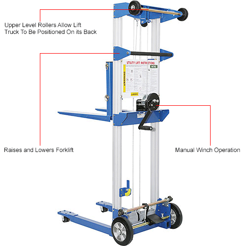 Global Industrial™ Lightweight Hand Operated Lift Truck, 500 Lb