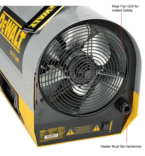 DeWALT® Portable Forced Air Electric Heater DXH1000TS 10,000 Watt, 240V