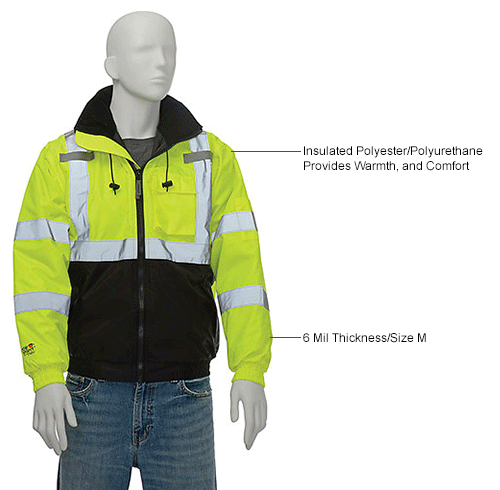 Tingley® J26112 Bomber II Hooded Jacket, Fluorescent Yellow/Green/Black ...