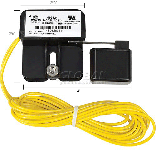 Little Giant® Auxiliary Condensate Overflow Safety Switch 11A, 72"L