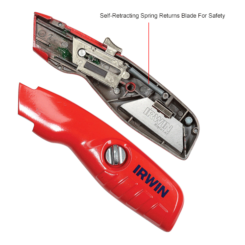 Irwin 2088600 SelfRetracting Safety Utility Knife with Ergonomic No