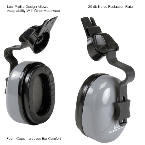 Howard Leight Hard Hat Cap Mounted Safety Ear Muff Attachment NRR 23 New!
