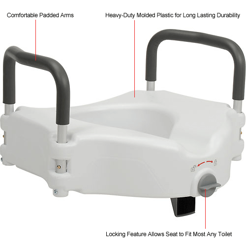 Drive Medical RTL12027RA Elevated Raised Toilet Seat with Removable