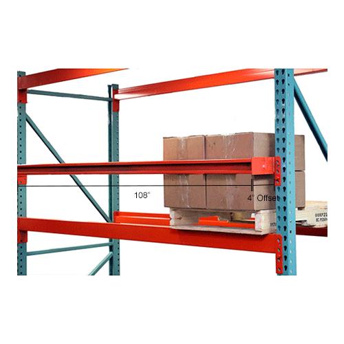 Global Industrial™ Teardrop Pallet Rack Backstop, 108" L, 4" Offset