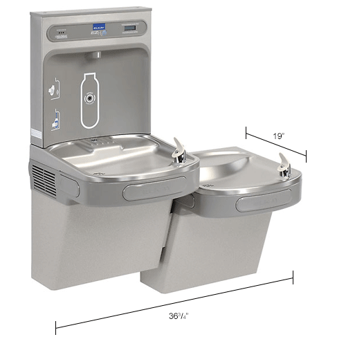 Elkay Lzstl8wslk Water Refilling Station, Bi-level Reversible, W Filter 