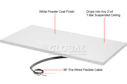 Tpi Radiant Ceiling Panel Cp127 48 Quot L X 24 Quot W 750w 120 240v