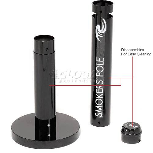 Rubbermaid® Smokers Pole, Black 4"Dia. x 421/2"H, FGR1BK B53493