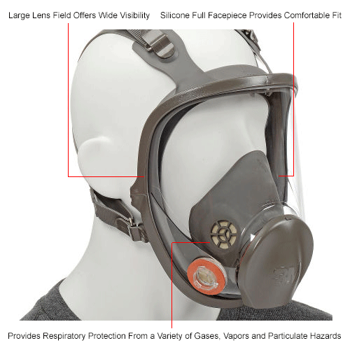 3M™ Masque complet réutilisable à montage frontal Masque facial ; taille :  Petit, modèle : FF-601F 3M™ Masque complet réutilisable à montage frontal