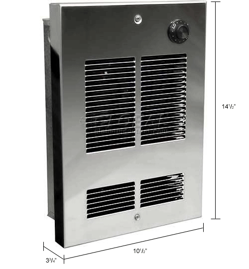 Shallow Wall/Ceiling Fan Forced Heater W/ Built In Double Pole Thermostat,  1500 Watts, 120V | B729732 - GLOBALindustrial.ca