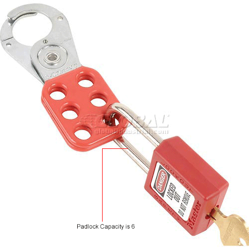 Htst Lock Master Lock® Steel Lockout Hasp, Steel, 1
