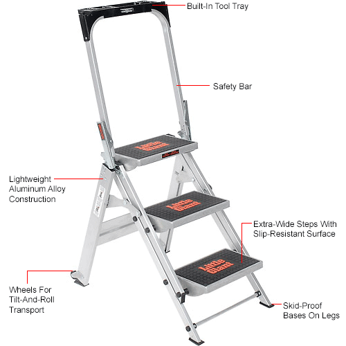 wide step step ladder