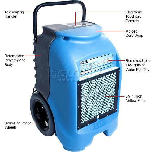 DriEaz® DrizAir® 1200 Dehumidifier F203A 145 Pints B864128 GLOBALindustrial.ca
