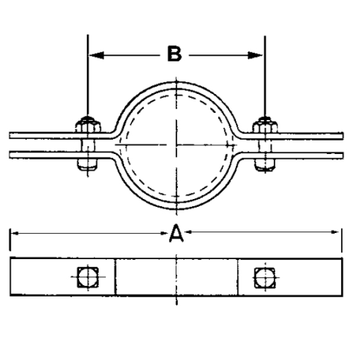 Pipe & Tubing Pipe Hangers Riser Clamp Ss T304 2" B359617