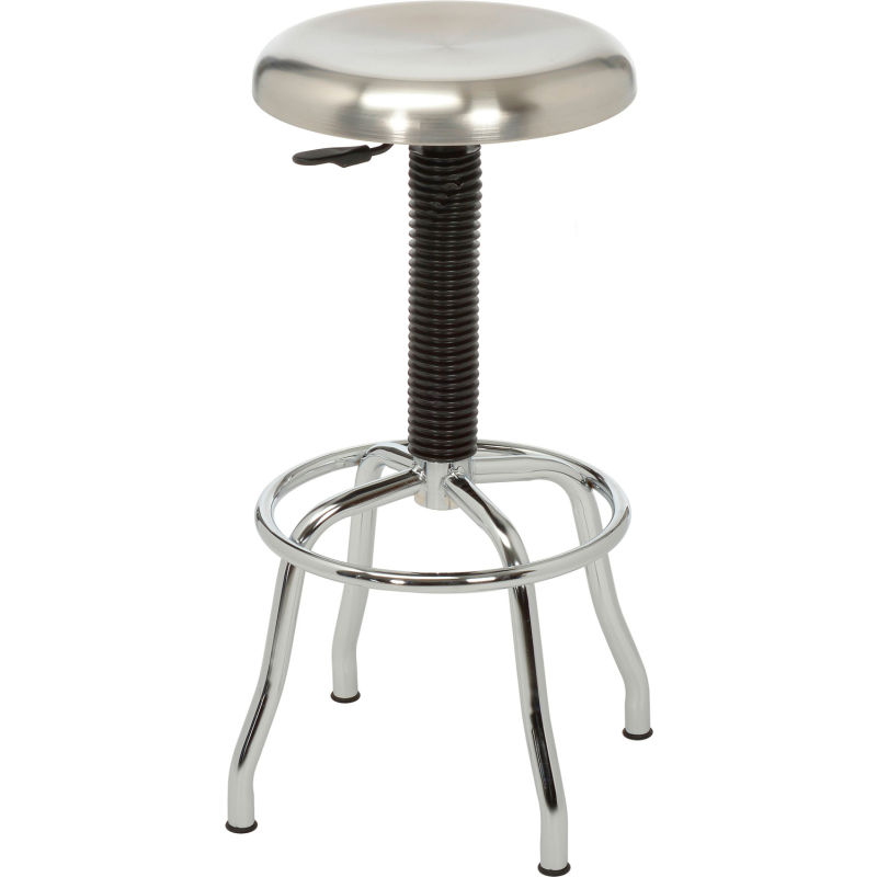 Tabouret pneumatique avec dossier et repose pied INOX