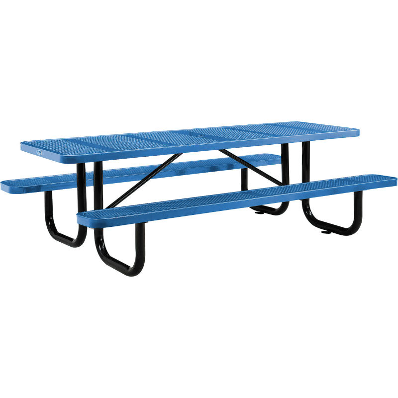 Global Industrial™ 8' Rectangular Picnic Table, Perforated Metal