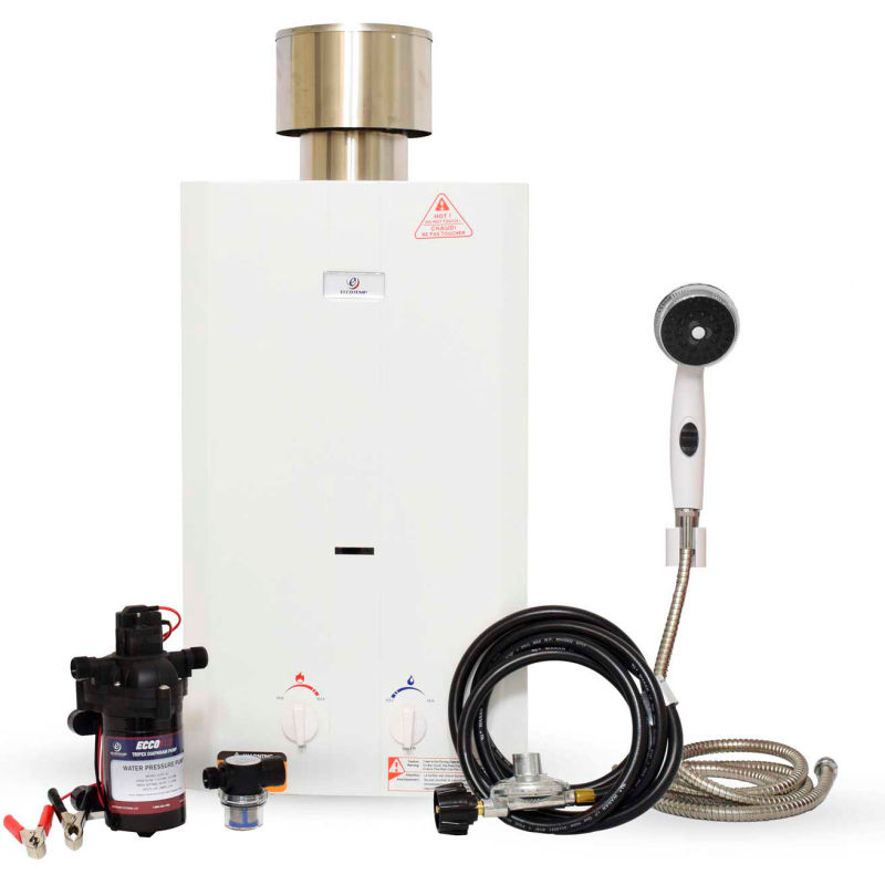 Eccotemp L10 Portable Outdoor Tankless Water Heater, 12V  Pump/Strainer/Shower Set - L10-PSSET | B0015411 - GLOBALindustrial.ca