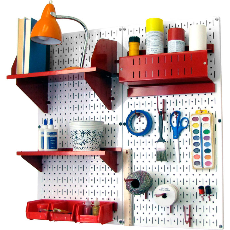 Wall Control Hobby Craft Pegboard Organizer Storage Kit; Yellow and White