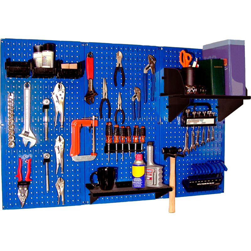 Wall Control Pegboard Standard Tool Storage Kit, Blue/Black, 48