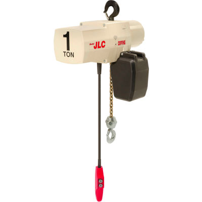 Coffing® JLC 1 Ton, Electric Chain Hoist W/ Chain Container, 20' Lift, 16 FPM, 115/230V