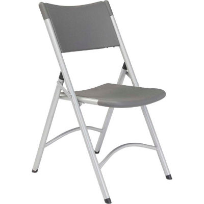 Chaise pliante interion® avec le milieu du dos, résine, gris - Qté par paquet : 4