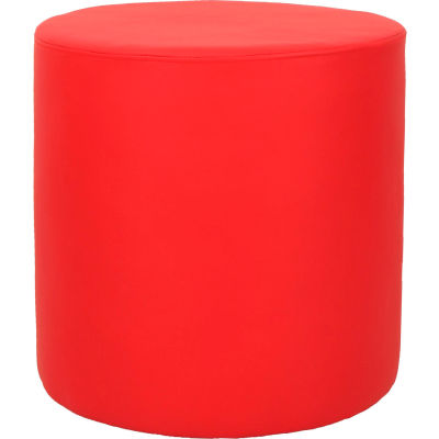 Interion® Antimicrobial Round Reception Ottoman, Rouge