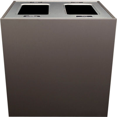 Busch Systems Aristata Double XL Recycling & Trash Can, Recyclables/Déchets mixtes, 56 Gallons, Ardoise