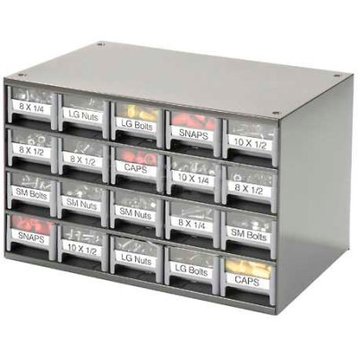 Akro-Mils Steel Small Parts Storage Cabinet 19320 - 17"W x 11"D x 11"H w/ 20 Gray Drawers