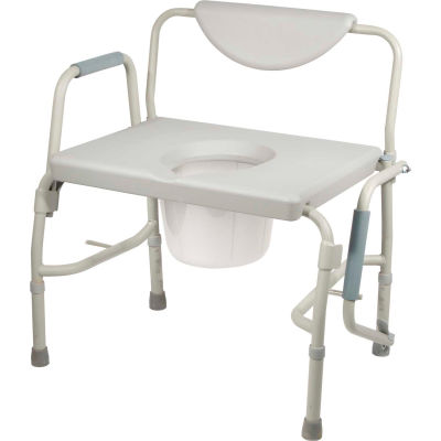 Drive Medical Deluxe Bariatric Drop-Arm Commode, Assembled, 1000 lb. Weight Capacity