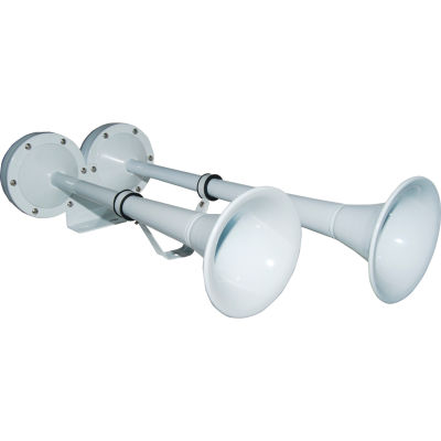 Wolo® Deux Trompettes Acier inoxydable Marine Horn Power Coated White Finish 12-Volt - 1125