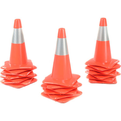 18" Traffic Cone, Reflective, Orange, 3 lbs, 1850-M