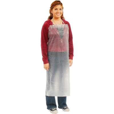 8 Mil Sewn Edge Vinyl Apron - Clear, 35" x 45"
