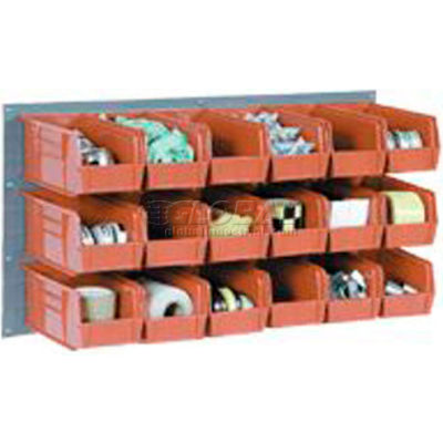 Global Industrial Wall Bin Rack Panel 36 x19 - 32 Red 4-1/8x7-1/2x3 Stacking Bins